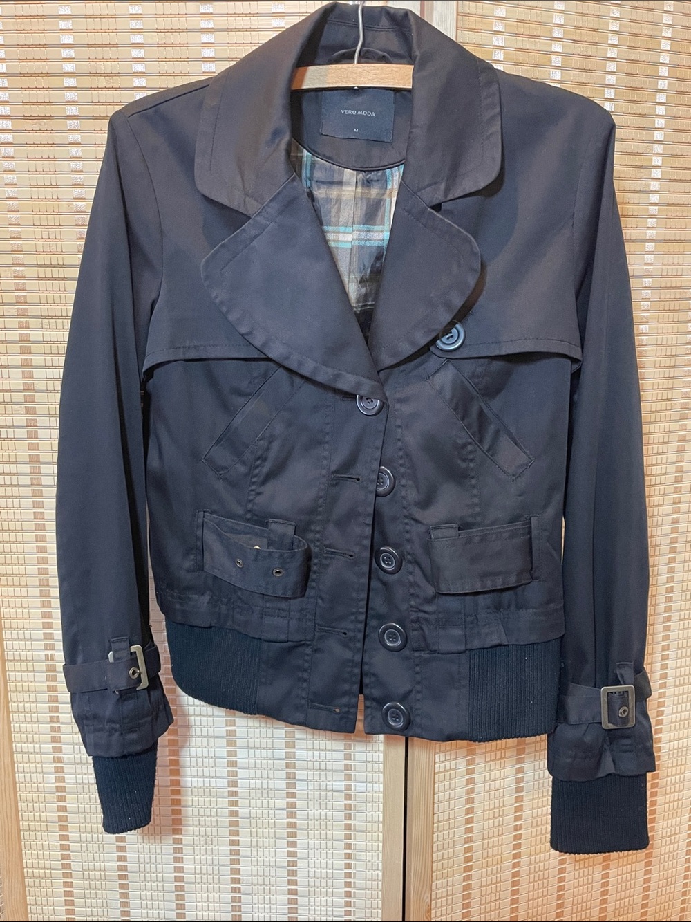 Vero Moda Black Cropped Bomber-Style Jacket